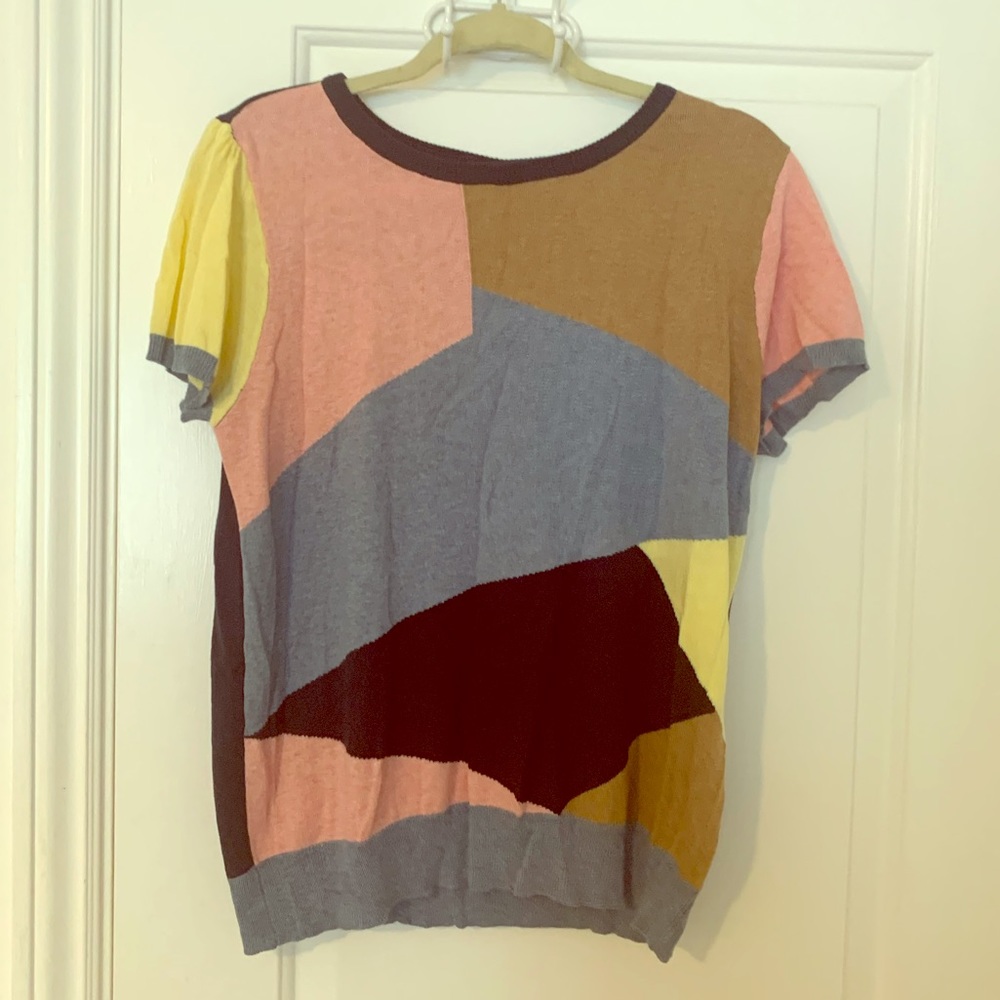 ModCloth short sleeve colorblock sweater